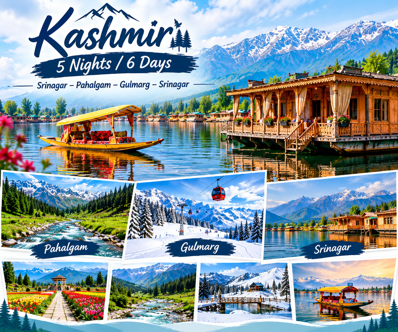 Ex. Srinagar 5N6D  Kashmir  trip
